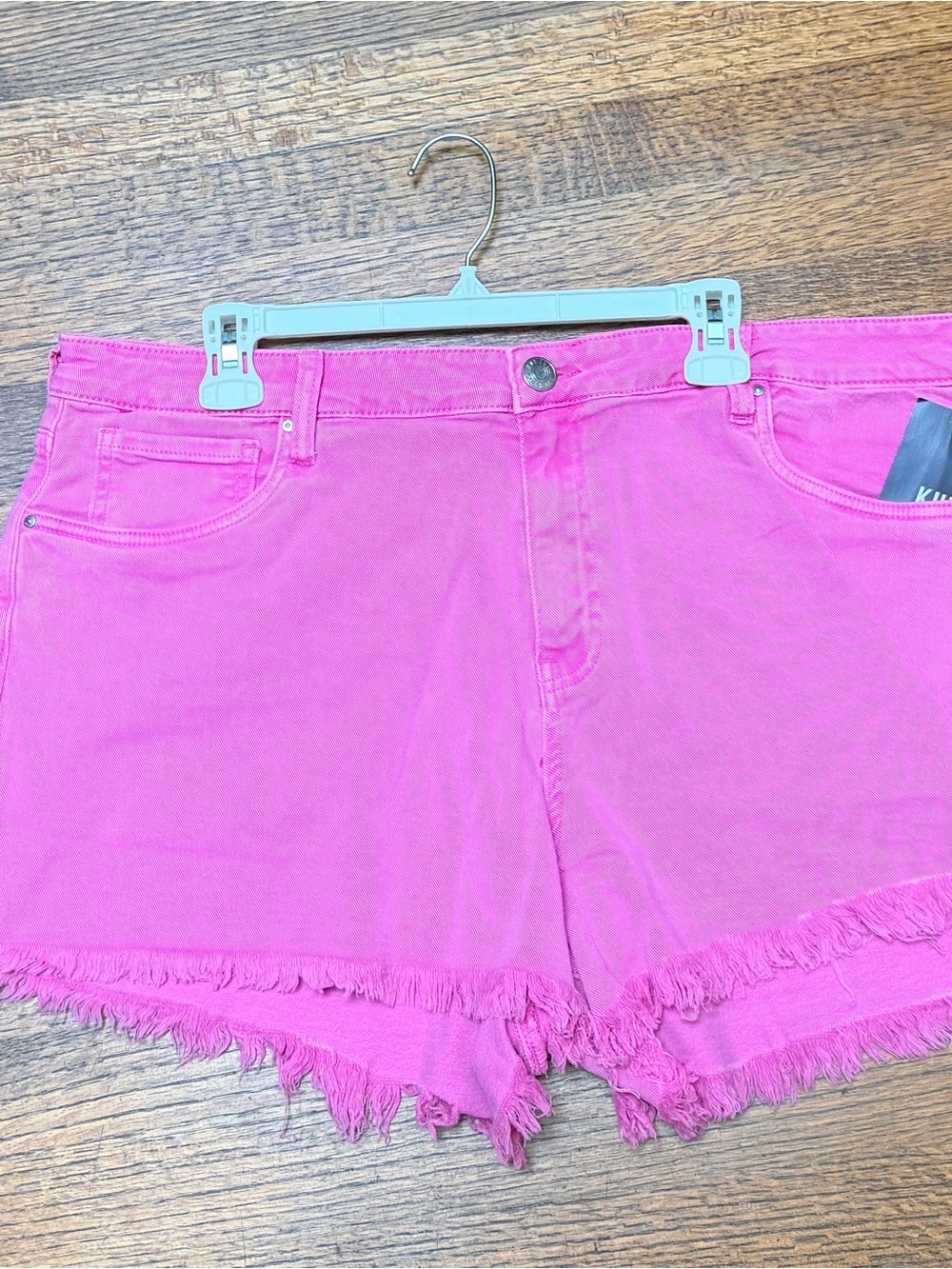 Kut from the Kloth Women’s Pink Frayed Hem Denim Shorts NWT PS